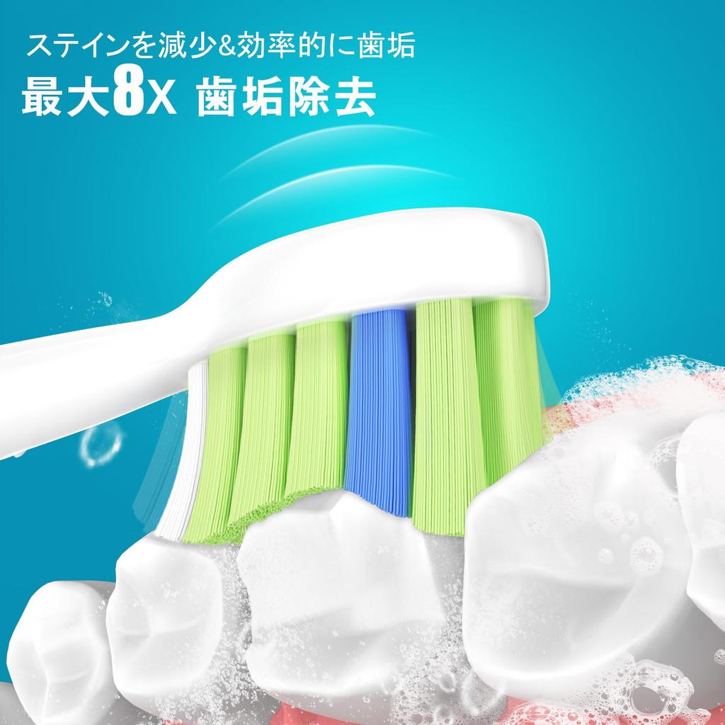 Dealswin Сменные насадки для электрической зубной щетки, совместимые с Philips и White, включают гигиенические крышки для зубного налета, 8 обычных насадок для