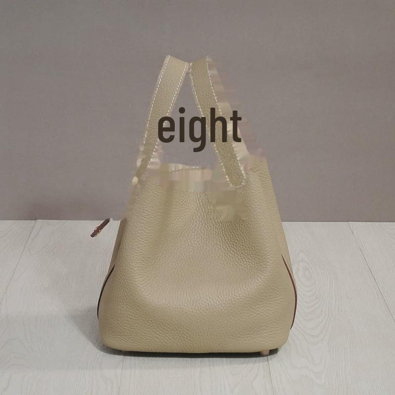 2025 Модная сумка-ведро из коровьей кожи для ланча и пикника