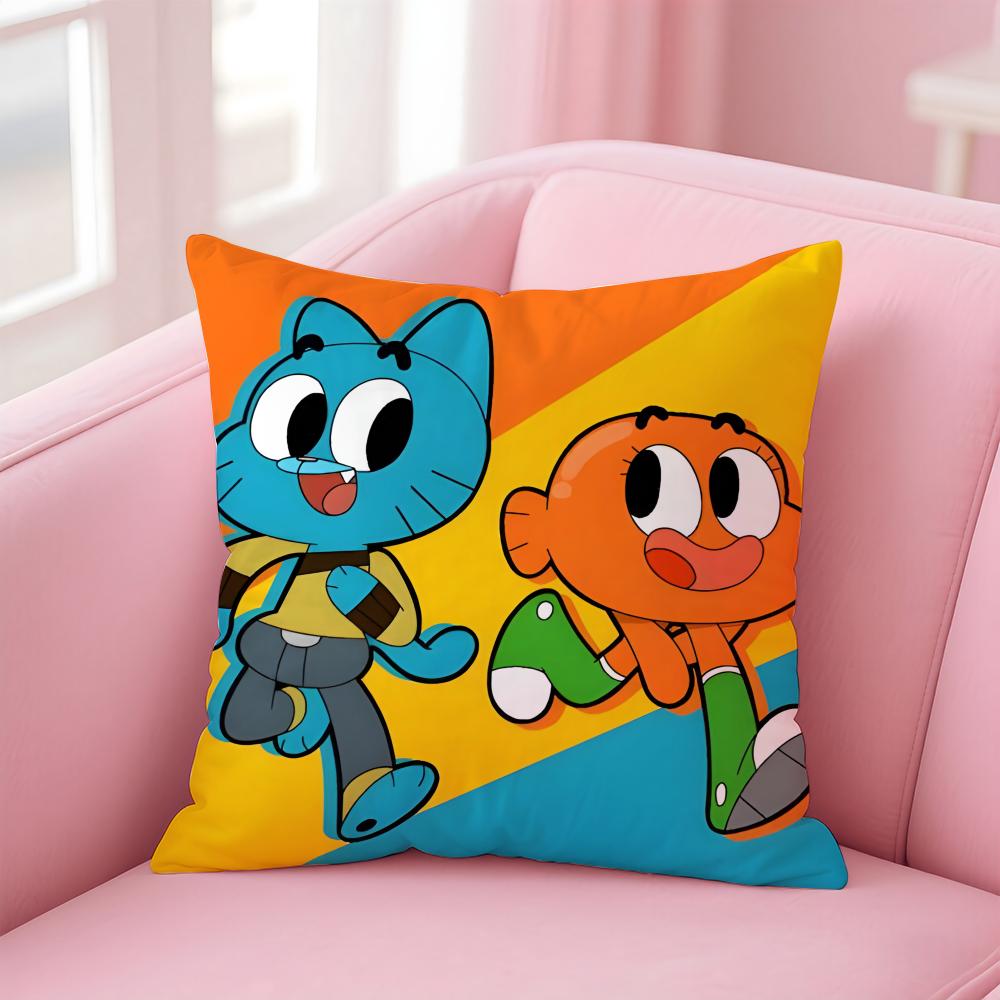 A-Animation Удивительный мир Гамбола Наволочка Удобная Двусторонняя Наволочка Идеально для Автомобиля Дивана Спальни и Не Только