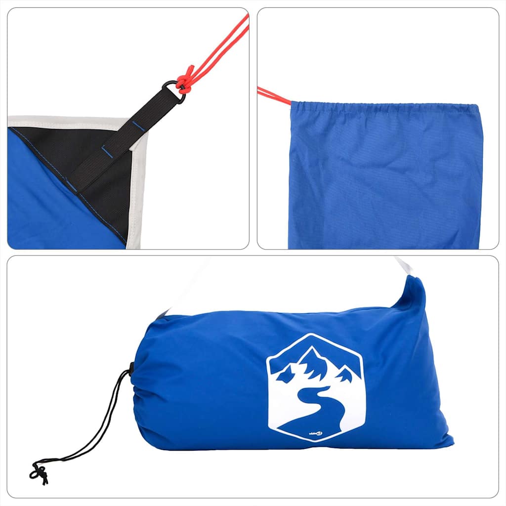 Beach Sun Shade Tent with Sandbags Blue 214 x 236 cm