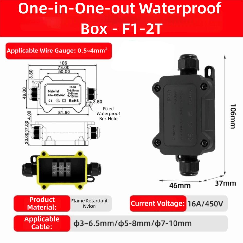 IP68 Rated Outdoor Waterproof Junction Box PC Plastic IP68 Waterproof Junction Box Outdoor Use