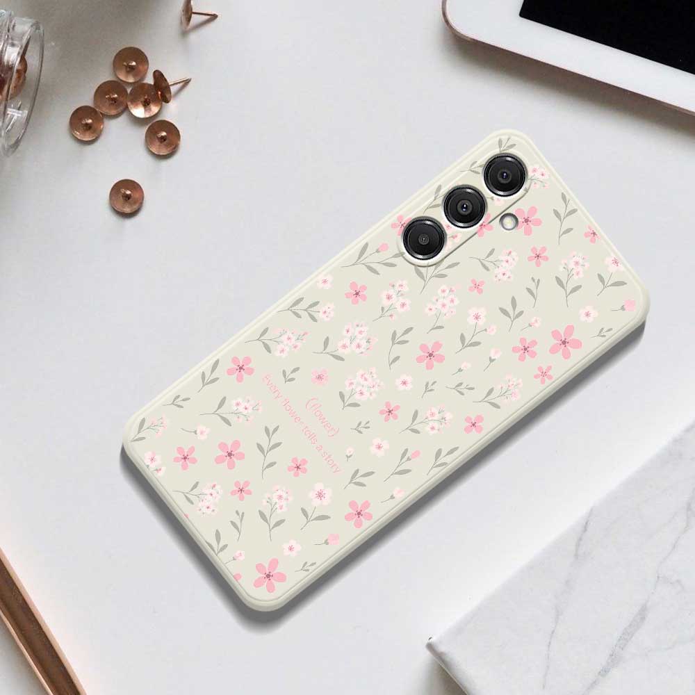For Samsung Galaxy A16 5G/4G Case Small Flower Pattern Printing Straight Edge TPU Phone Back Cover