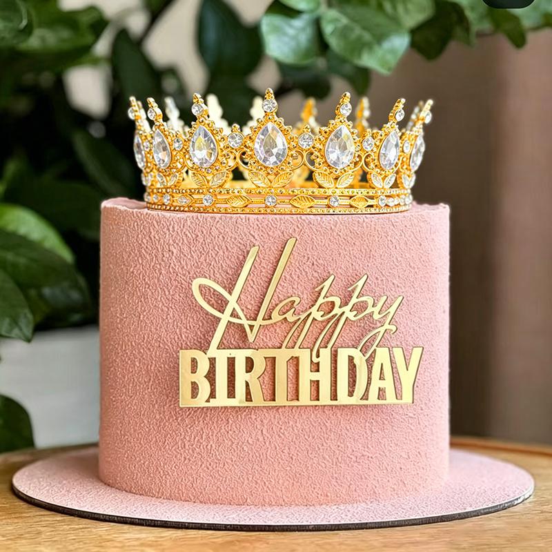 Ideal Gift Large Crystal Crown Cake Topper Shiny for Mother's Day Birthday Wedding Bridal Shower Cake Decor