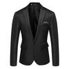 Men Suit Coat Formal Business Style Single Button Cardigan Slim Fit Long Sleeve Turn-down Collar Solid Color Groom Groomsman Wedding Suit Jacket