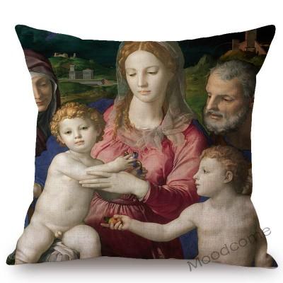 Home Decor Art European Oil Painting Poseidon Venus Sofa Throw Pillow Case Florentine Style Agnolo Bronzino Linen Cushion Cover