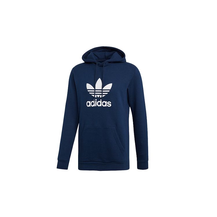 adidas Оригинальная Толстовка с капюшоном и длинным рукавом Trefoil Повседневная Ежедневная Свитшот Мужская Сине-голубая EJ9682