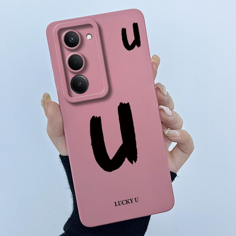 For Xiaomi Redmi 15 5G Cover Case Cute Initial Letters Couple Silicone Soft Matte Phone Bumper for REDMI15 5G Shockproof Casing