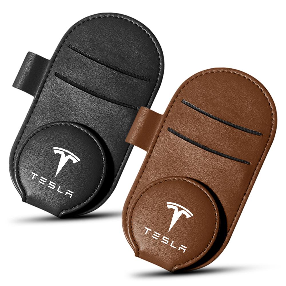 AMO1 1pc Sun Visor Mount Glasses Clip Car Sunglasses Eyeglasses Storage Clip For Tesla Model 3 X S Y SpaceX Valve Core Accessories