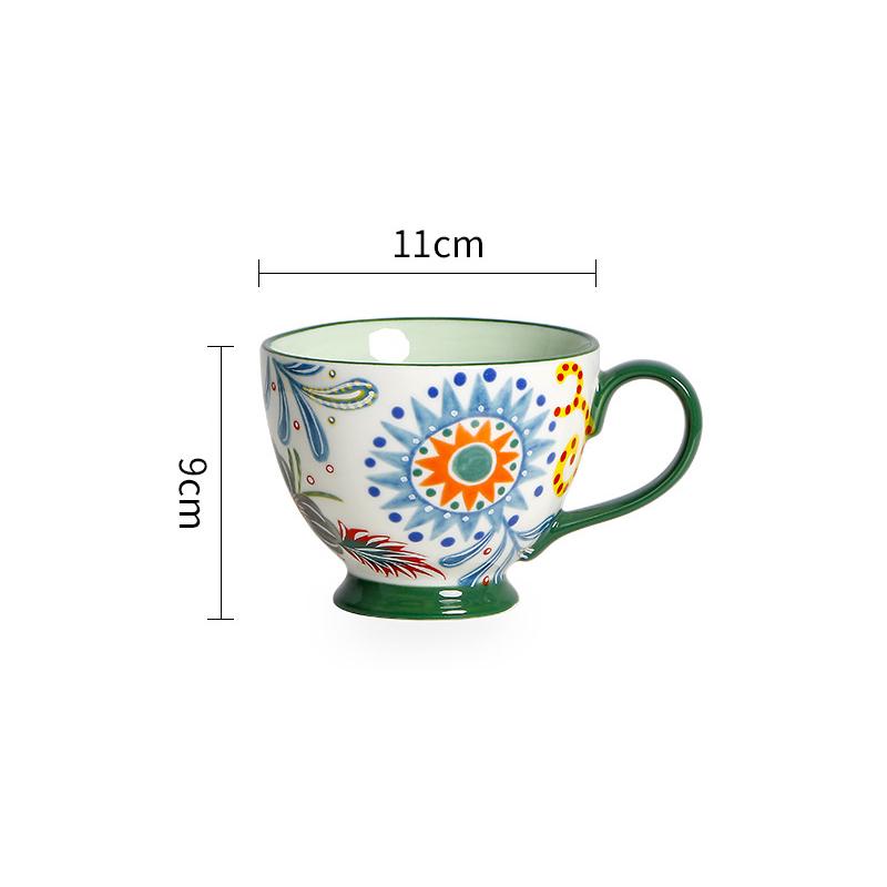Американская керамическая кружка с креативным рисунком, расписанным вручную, чашка для завтрака, кофейная кружка, чашка для сока, чашка для молока, бытовая чашка для чая, чашка для воды
