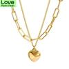 Металлическое ожерелье Ins Cold Wind Hip - Hop свитер цепь Love подвеска ожерелье Длинное дикое двухслойное ожерелье с аксессуарами