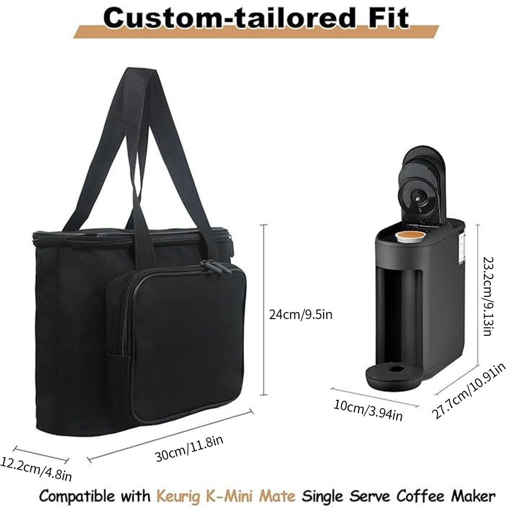 Storage Tote Bag for Keurig K-Mini Mate Coffee Machine Portable Travel Carrying Case 350D Oxford with Thick Padded Waterproof