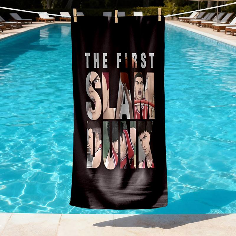 SLAM DUNK Print Beach Towel Design, Soft, Lightweight. for Home Bathroom, Spa, Pool, Yoga, Surfing, Camping, Gift for Family, Friend
