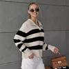 Women's Knitwear Autumn and Winter Striped Color Collision Loose Knitted Sweater Elegant Woman Comfortable and Versatile