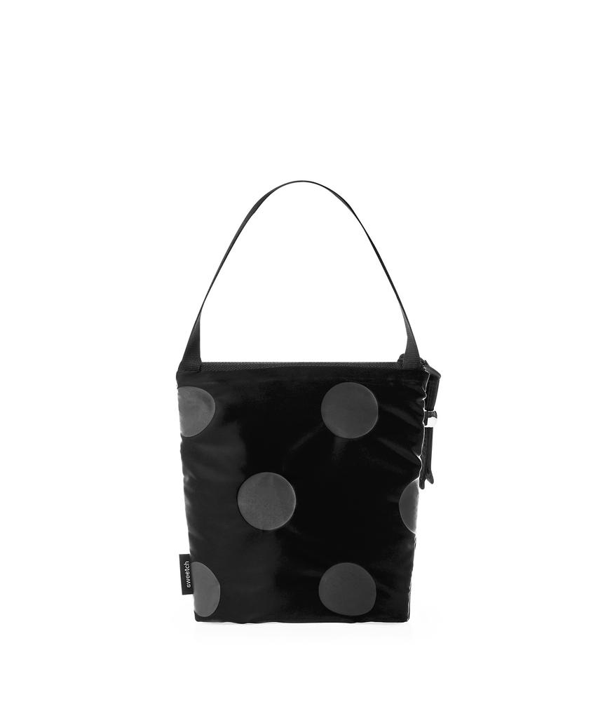Косметичка Sweetch Handle Pouch 001 Глянцевая черная в горошек