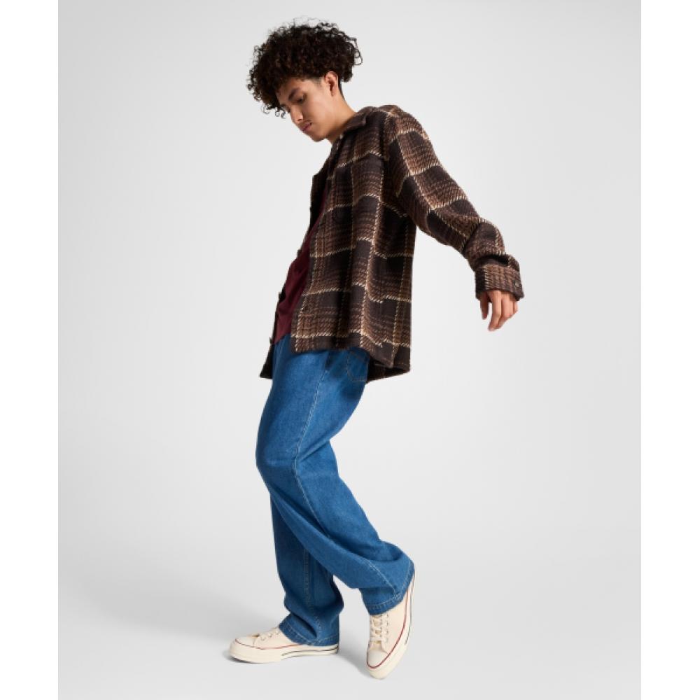 Converse Мешковатые джинсовые брюки с открытым подолом, средний светлый индиго 10027289 A01