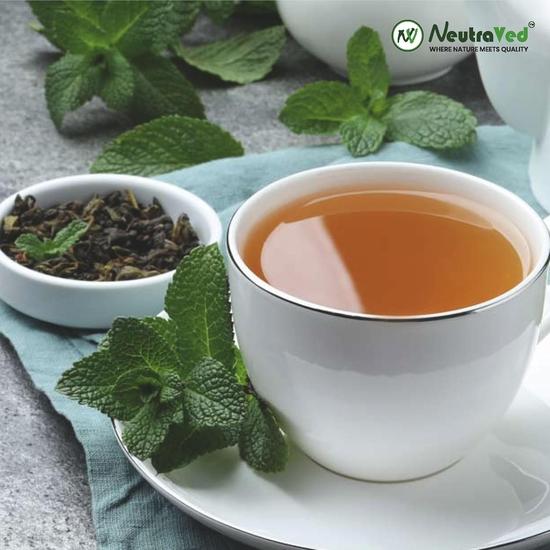 Чай NeutraVed Мята - 40 чайных пакетиков | Чистые мятные чайные пакетики | Травяной чай без кофеина | Многоразовый пакет с застежкой-молнией | Упаковка 1