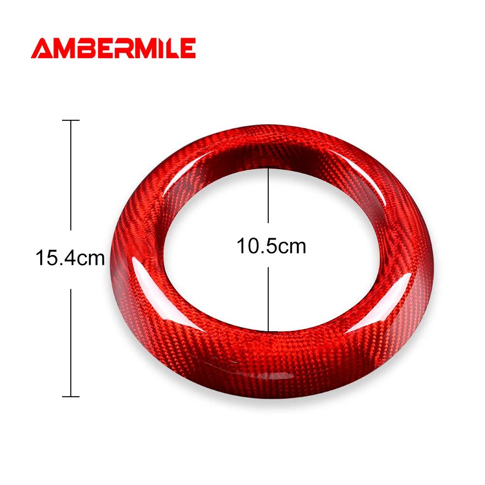 Cover For Mini F54 F55 F56 F57 F60 Countryman Accessories Hard Real Carbon Fiber Car Gear Shift Sleeve Circle Ring Interior Trim