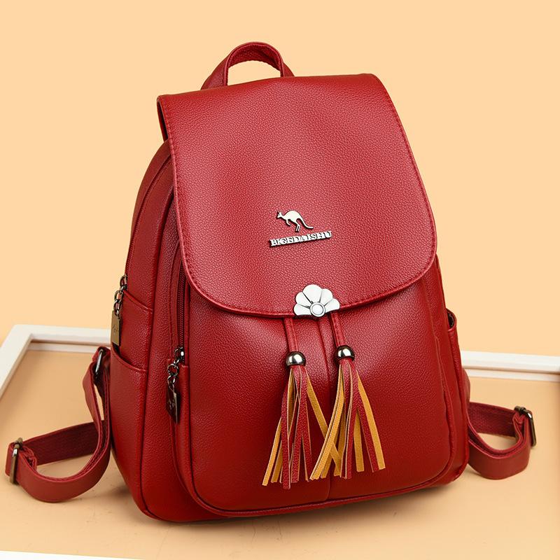 Schoolbag this year popular backpack women fashion simple middle-aged mother backpack outdoor leisure travel fringed backpack