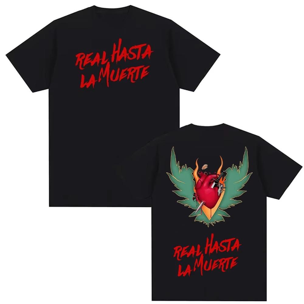 Anuel AA Rhlm 2 Real Hasta La Muerte Print T Shirt Men Women Vintage Pop Music Tshirt Springsummer pure Cotton Streetwear