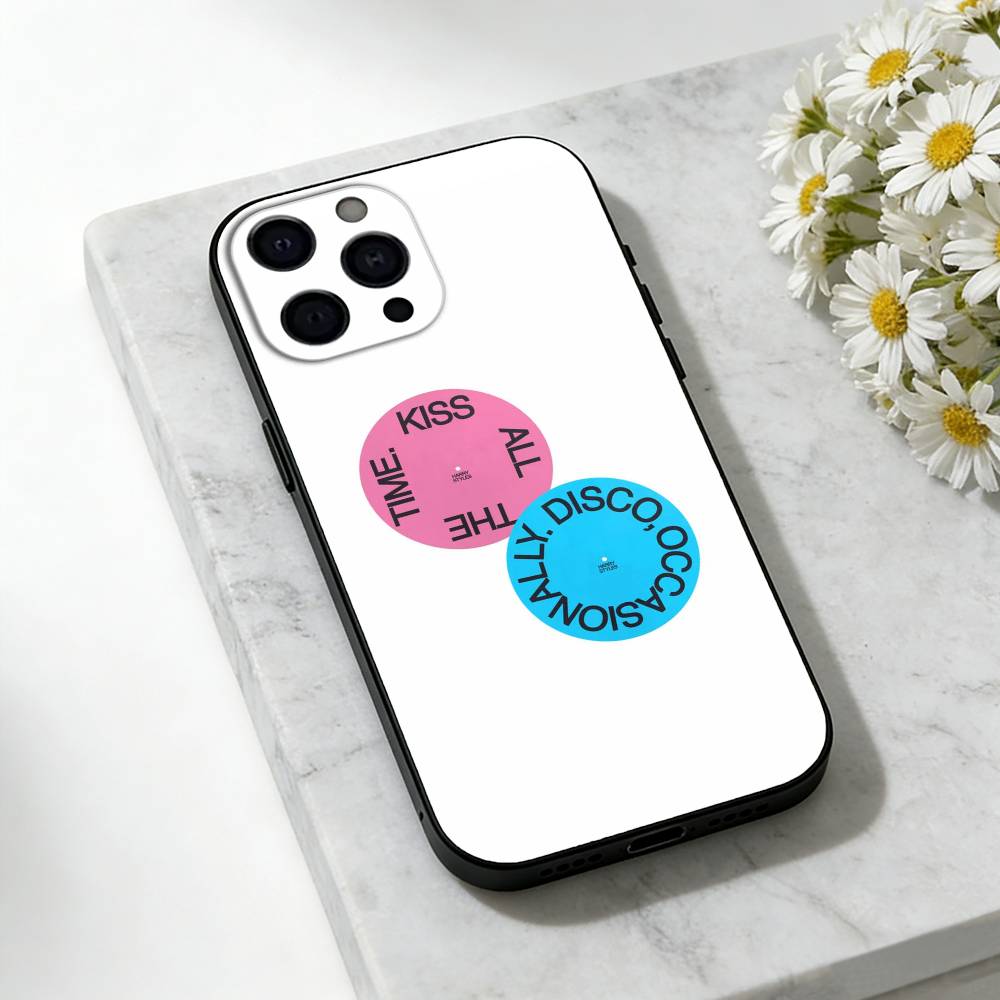 H-Harry Kiss All The Time S-Styles Phone Case For iPhone 17,16,15,14,13,12,11 Plus,Pro Max,SE4Soft Silicone Black Cover