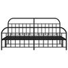 Metal Bed Frame with Headboard and Footboard Black 193 x 203 cm