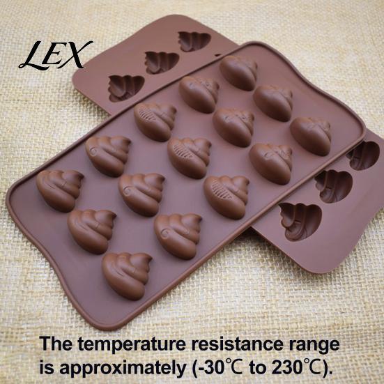 Multipurpose Kitchen Silicone Tool Funny Poop Chocolate Mold, 15 Cavity Baking Tray, Non-stick Heat Holiday Party Dessert Supplies Resistant Mold for