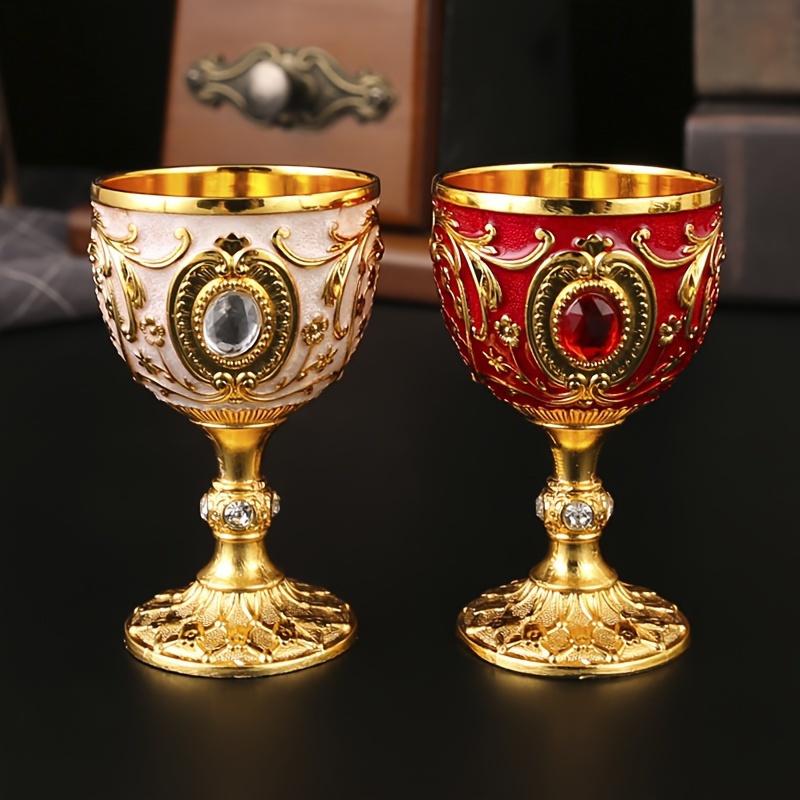 1pc, Vintage Embossed Metal Chalice Goblet for Wine, Champagne, and Liqueur - Perfect for Bars, Restaurants, and Home Decor
