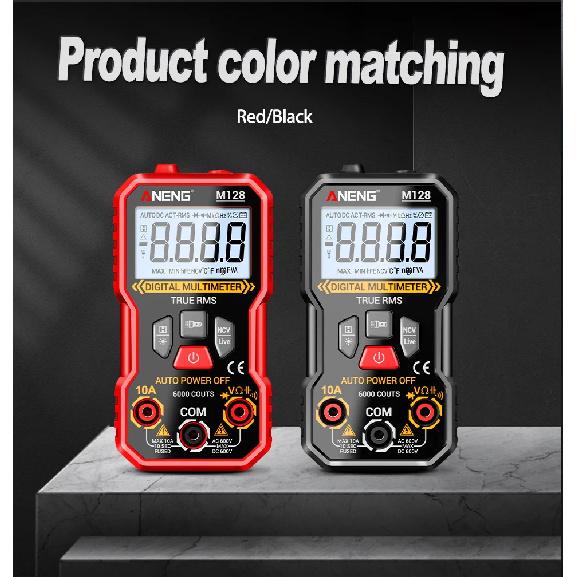 ANENG M128 Multi functional Portable Multimeter 6000 Count Backlit Screen Flashlight On/Off Beep General Electrician Multimeter