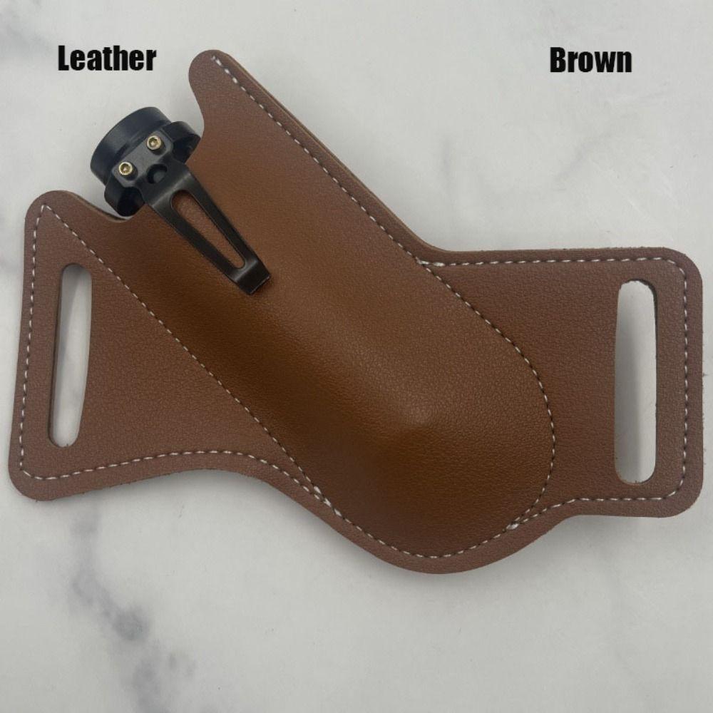 Cowhide/Leather Fold Knife Tool 106*56.3mm Leather Sheath Holder Flashlight Case  Outdoor Equipment