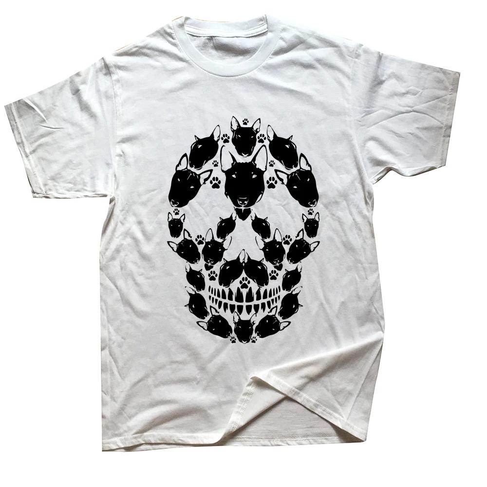 Skull Bull Terrier Skeleton Halloween Costume T Shirts Graphic Cotton Streetwear Short Sleeve Birthday Gift Summer Style Tshirt