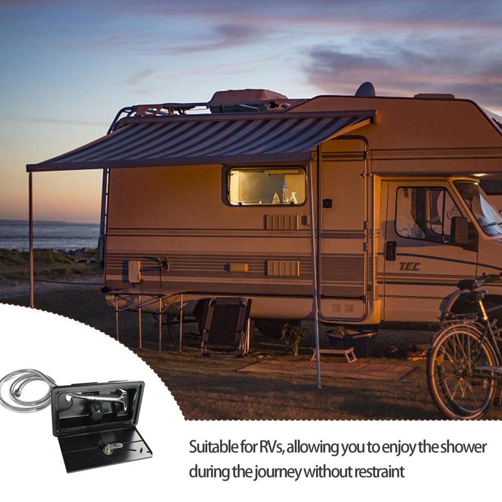 Душевая головка для автофургона, комплект для душа на открытом воздухе со шлангом и выключателем, черный, белый, с переключателем для холодной и горячей воды, комплект для душа для автофургона, внешний экстерьер Sho