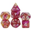 Набор из 7 игральных костей DND Polyhedral Dice, разноцветные с блестками, D4 D6 D8 D10 D% D12 D20 для настольных игр DND TRPG, развлекательных игр для вечеринок