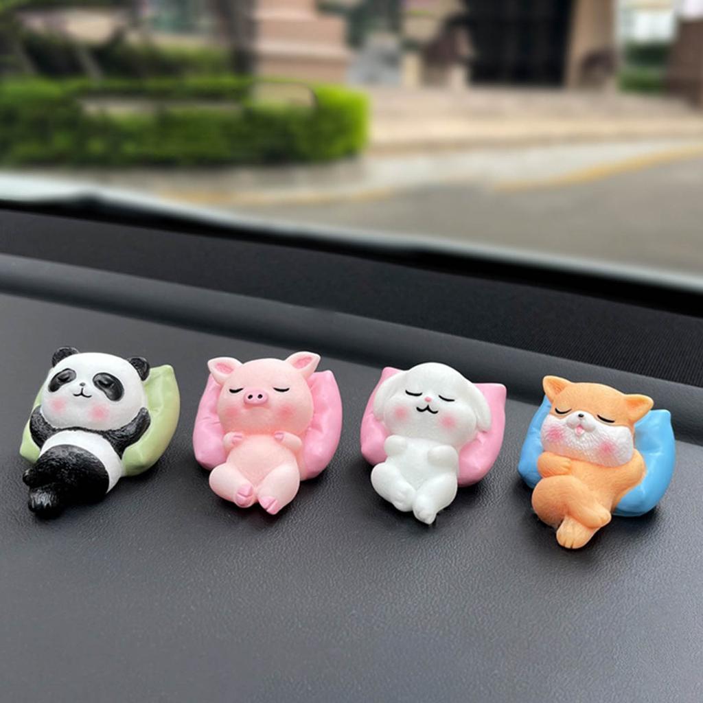 Забавная фигурка животного для сна, мультяшная панда, собака, свинья, кролик, подушка, миниатюрное украшение для декора дома, офиса, рабочего стола или автомобиля