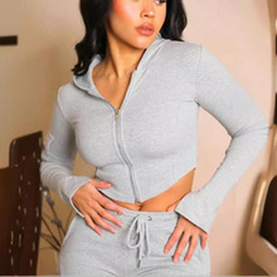 2024 Женский элегантный однотонный костюм с лацканами и рукавами с разрезами и брюки прямого кроя