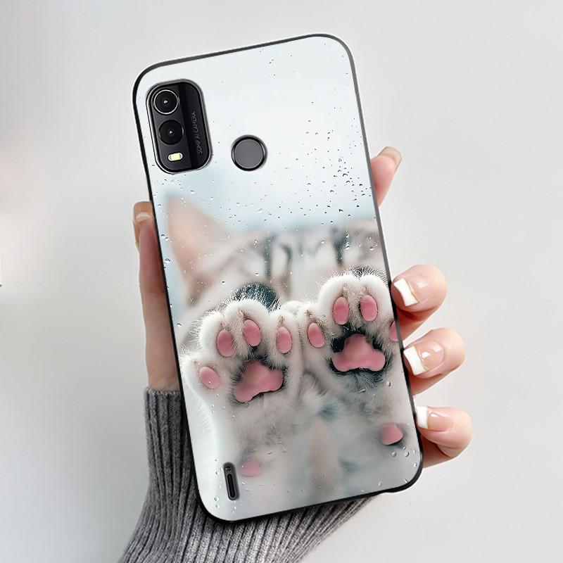 Black Case For Nokia G11 Plus Unique Design Black Cat Holding A Basket Pattern Shell Jelly Color Anti-scratch Soft Casing