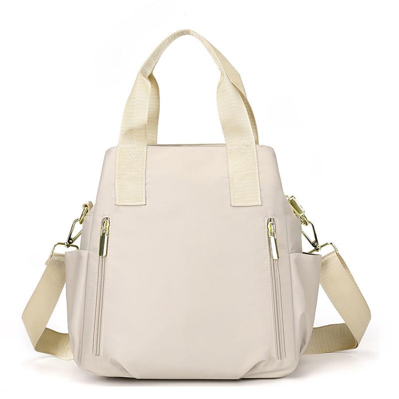 Minimalist Womens Nylon Shoulder Bag With Zipper Closure And Interior Pouch For Casual Outings
