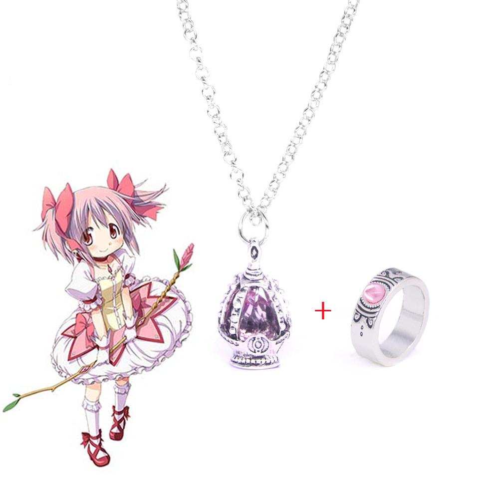 Puella Magi Madoka Magica Набор Ожерелье и Кольцо Косплей Украшения Для Поклонников