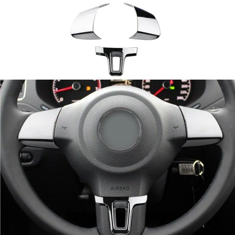 Подходит для Volkswagen VW Tiguan 2010-2015 Touran Passat 2011-2015 ABS хромированный руль блестящий чехол наклейки для салона автомобиля