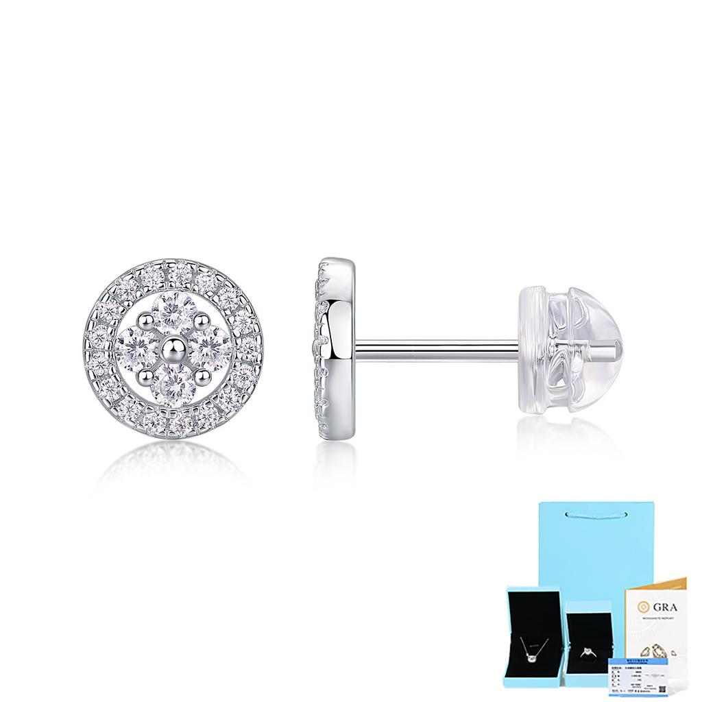 Серьги из серебра 925 пробы, серьги-гвоздики из муассанита, украшения для ушей