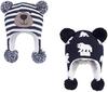 LANGZHEN Cute Style Jacquard Technique Toddler Kids Infant Winter Hat Earflap Knit Warm Cap Fleece Lined Beanie Button Baby