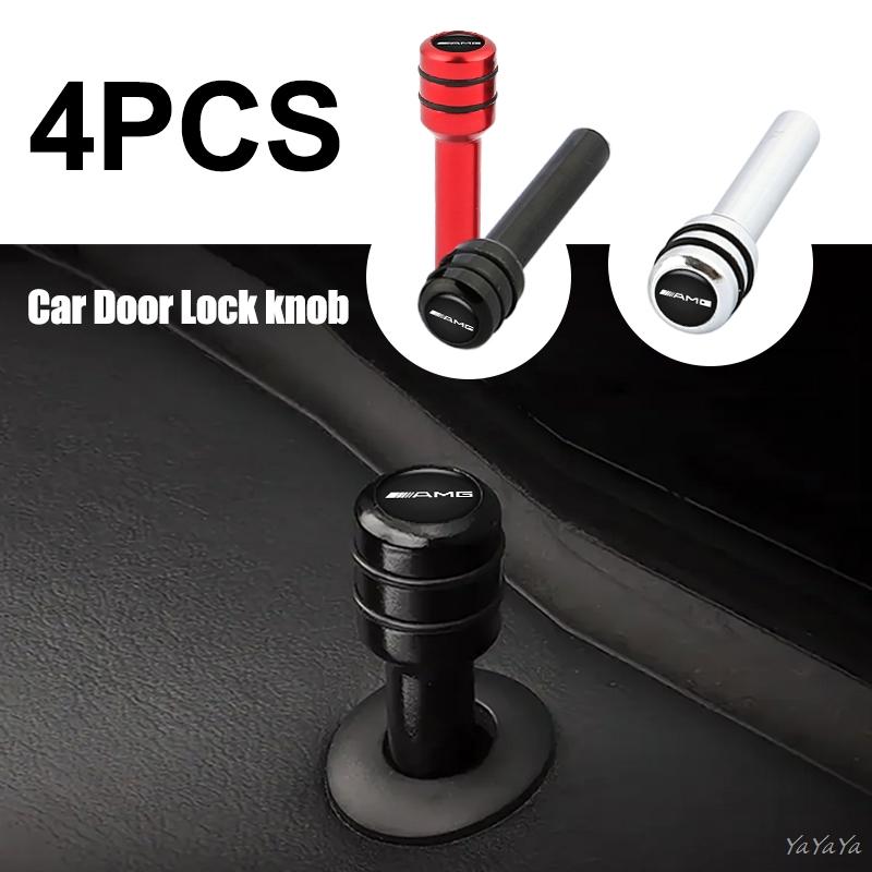REE4 Car Door Lock Knob Security Knob Pull Pin Accessories For Benz AMG W212 W204 W168 W213 W205 A B E Class CLS CLA CLB GLE Stickers