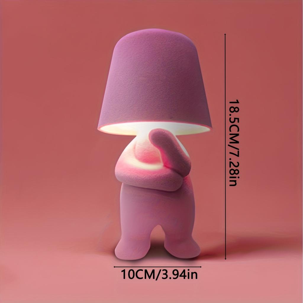 Прикроватная сенсорная консольная лампа с бархатным украшением в виде фигуры мыслителя, светодиодная настольная лампа