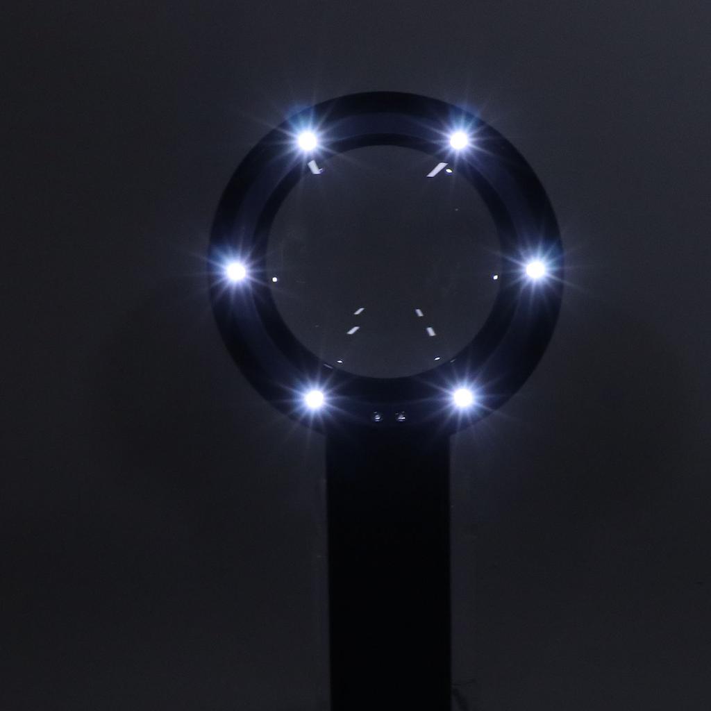 Лупа для пожилых людей 6X/15X 6 светодиодных ламп Ручная линза-лупа для чтения и осмотра