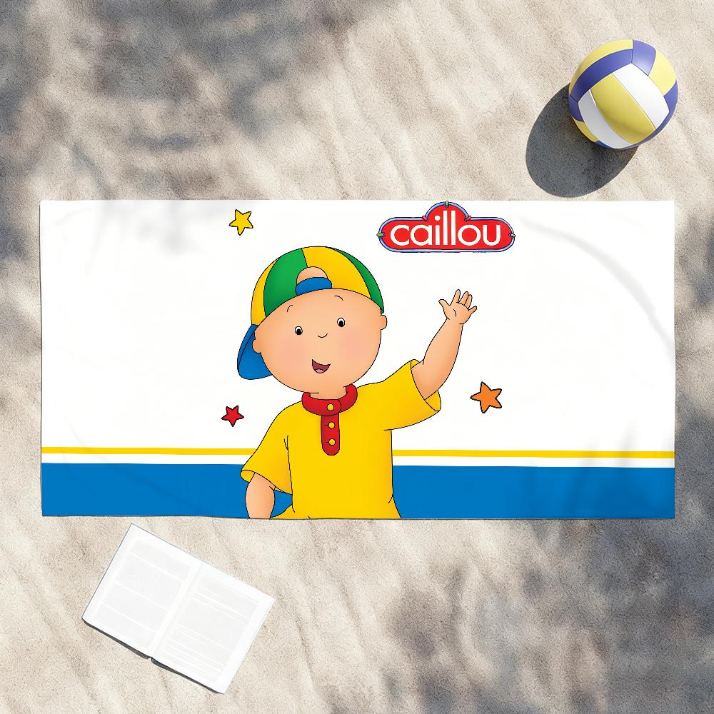 Милое мультяшное полотенце C-Caillou для душа, сауны, путешествий, спа, быстросохнущие, аксессуары для спортзала, мягкие большие пляжные полотенца