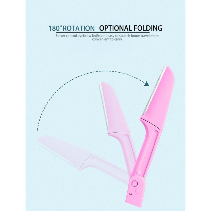 Женский триммер для бровей, 3 шт., бритва с защитой от царапин, инструменты для макияжа, безопасная складная бритва для лица