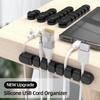 Cable Organizer Silicone USB Cable Winder Management Protector Clip Desk Organizer Holder For Wires Mouse Keyboard Cord
