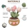 1 Set Vibrant Color Simulation Flower Creative DIY Crochet Kit Tulip Potted Crochet Material Bag