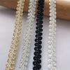 5m/16.4ft Each Bag White Golden Lace Edge Webbing Trim Satin Ribbons Clothing Sewing Accessory Dress Handmade DIY Craft Curtain Flower Decoration