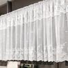 Double Row Lace Curtain Through Rod Lace Short Curtain Finished Curtain Bay Window Kitchen Partition Curtain Window Screen Temu