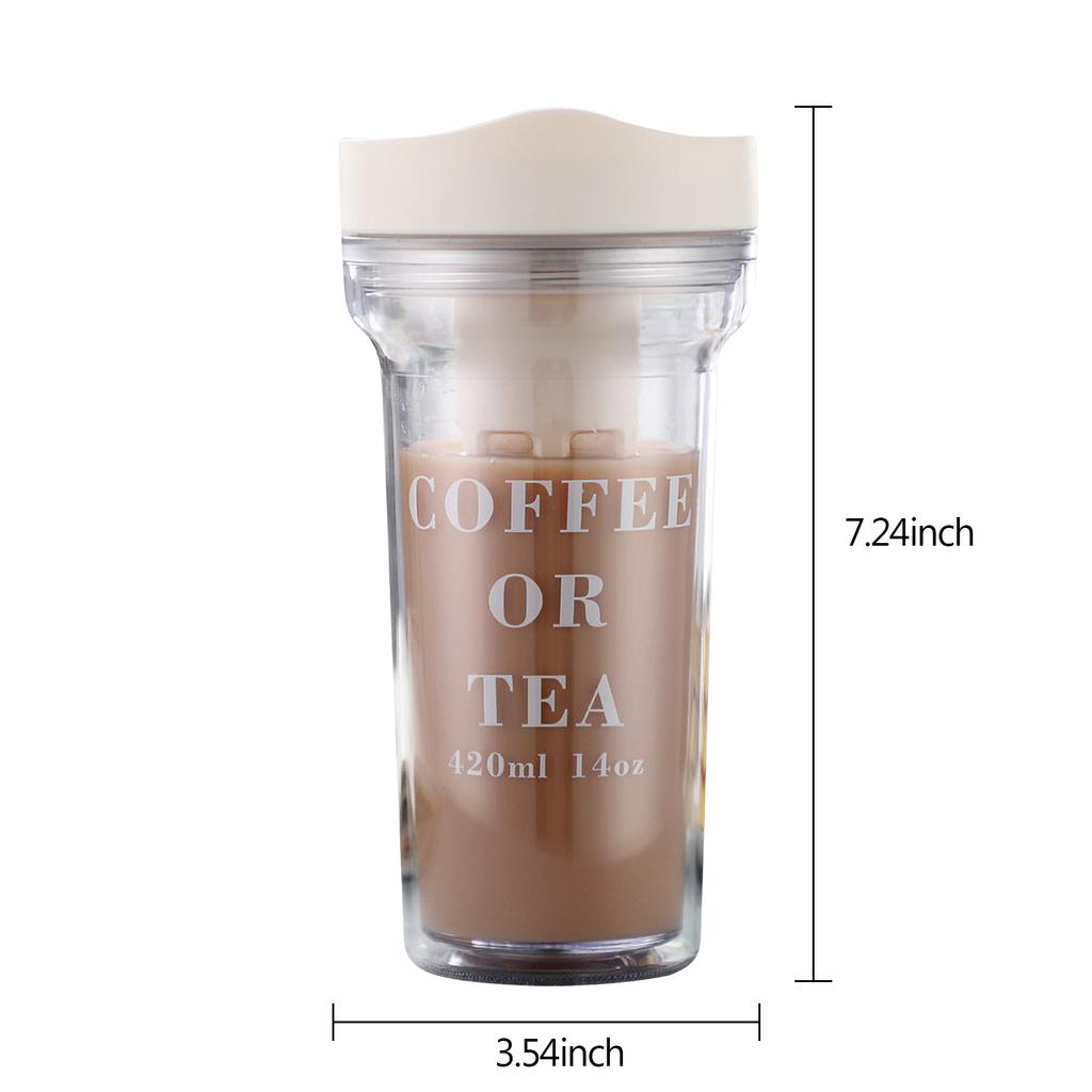 Cold Brew Cup Portable Cold Brew Coffee Maker Cold Brew Coffee Tea Airtight Bottle Iced Coffee Cup with Lid Stainless